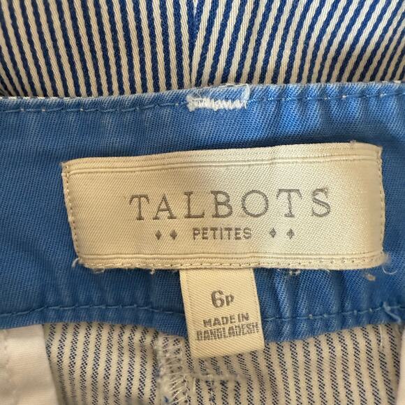 Coastal Stripe Chino Pants SZ 6P Talbots Cotton Tapered Nautical Beach - Picture 4 of 8